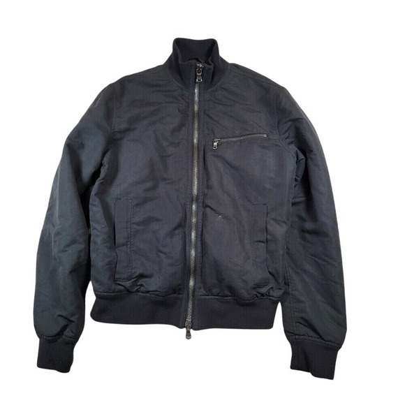 John Varvatos Star‎ USA Full Zip Bomber Windbreaker Jacket Sz Medium Faded Black